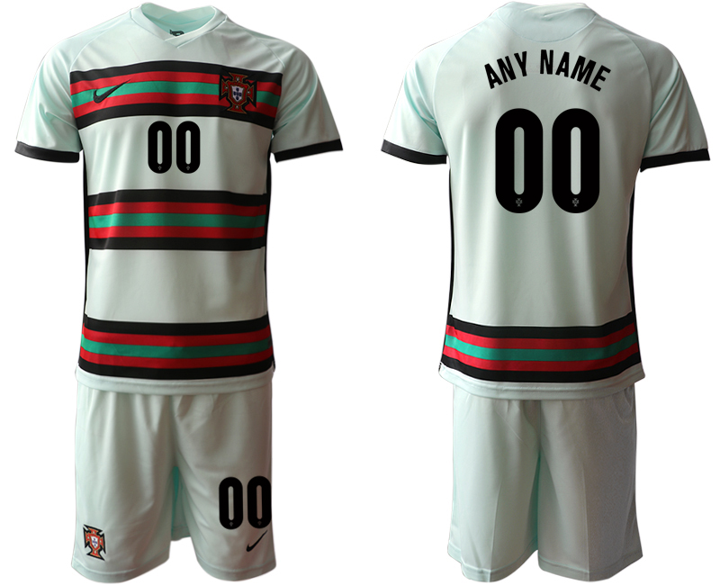 Men 2021 European Cup Portugal away grey customized Soccer Jersey->customized soccer jersey->Custom Jersey